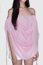 Flowering Girl Women Odruta Off Shoulder Draped Top - Pink