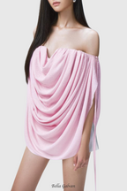 Flowering Girl Women Odruta Off Shoulder Draped Top in Pink
