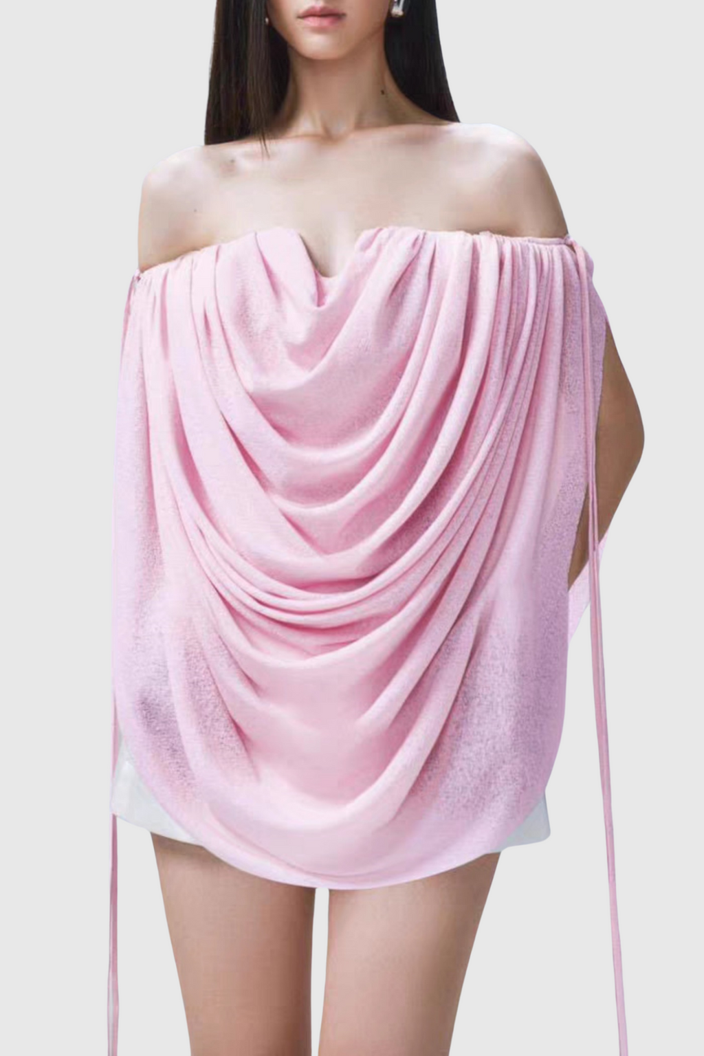 Flowering Girl Women Odruta Off Shoulder Draped Top in Pink