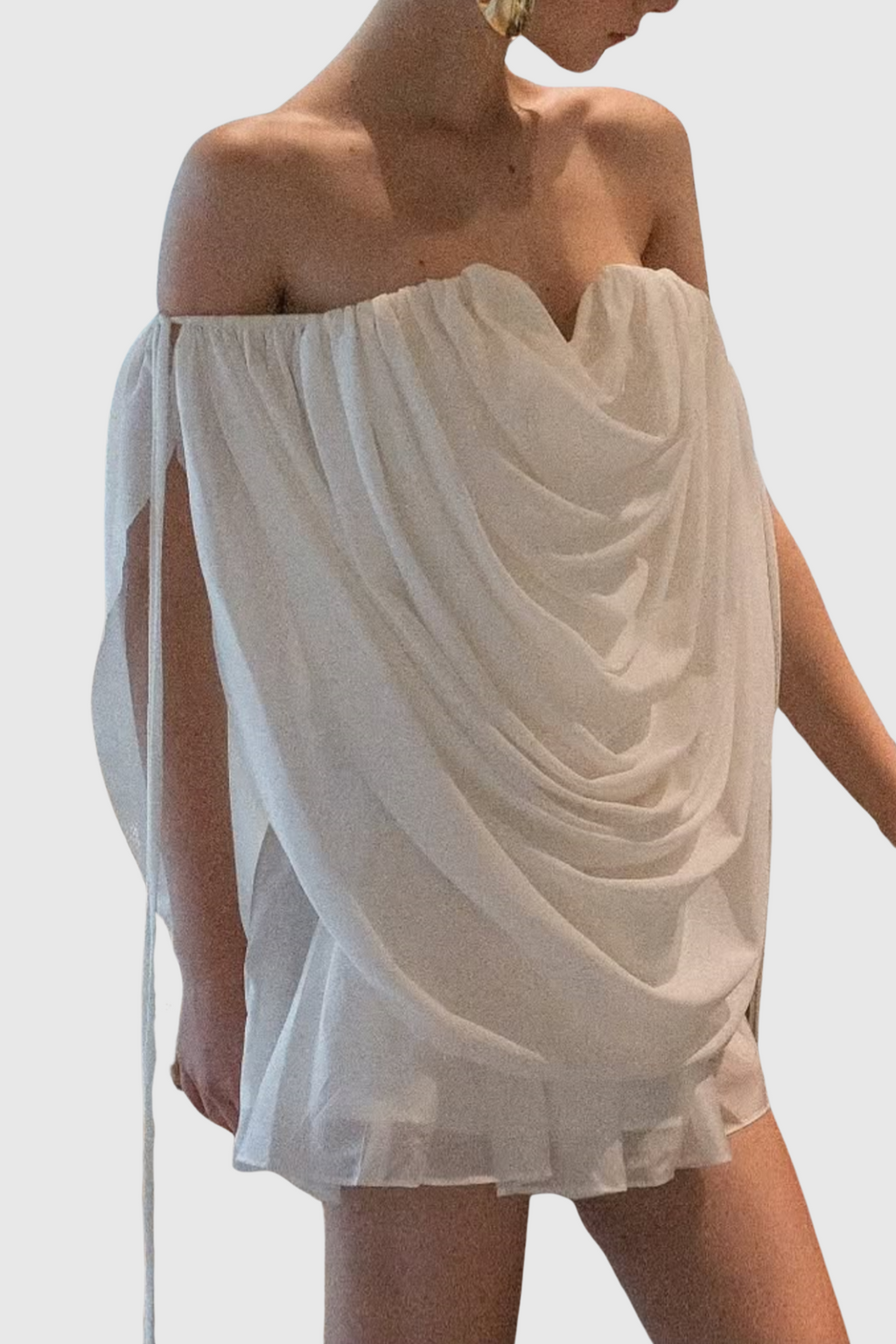 Flowering Girl Women Odruta Off Shoulder Draped Top in White