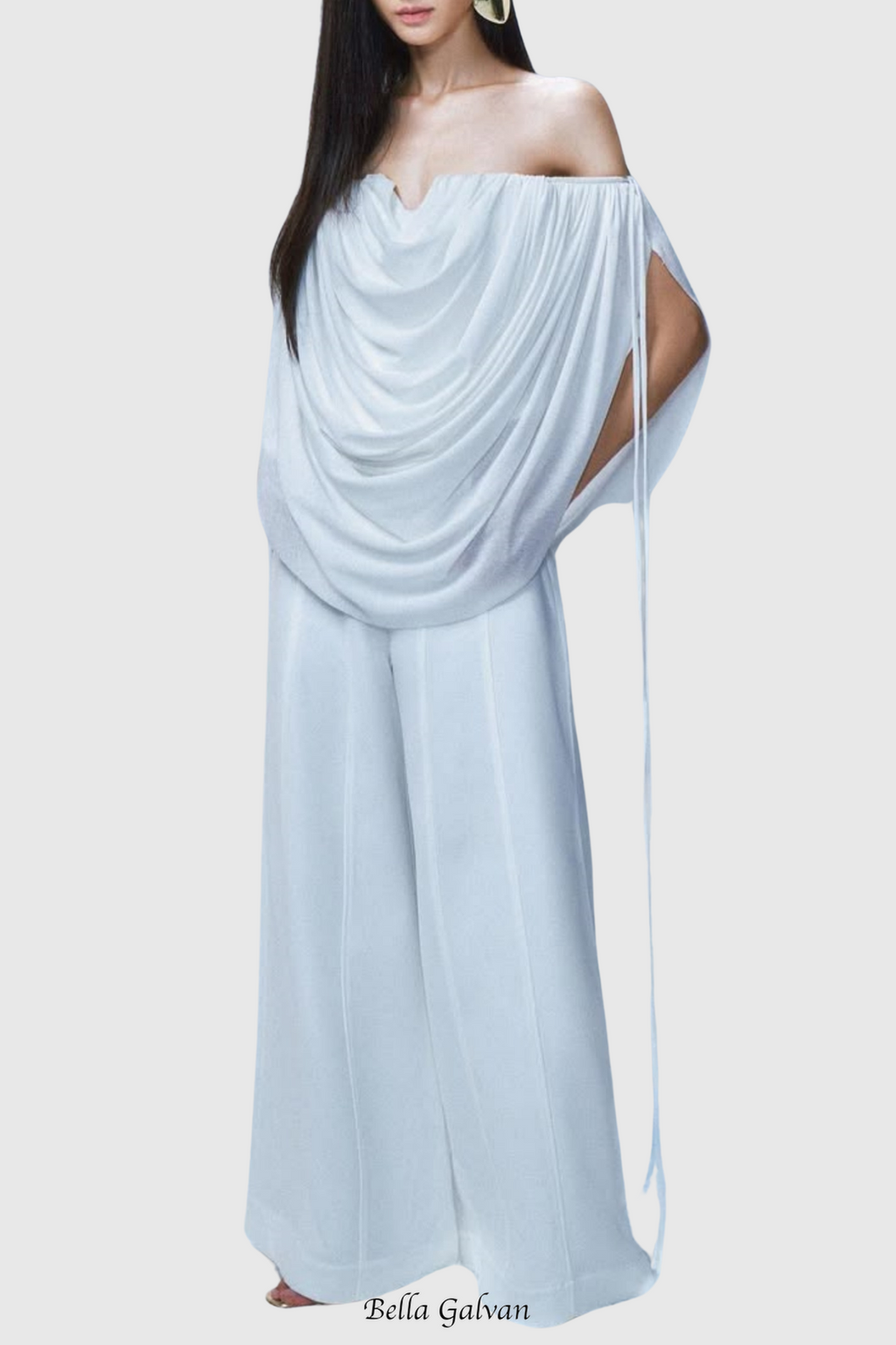 Flowering Girl Women Odruta Off Shoulder Draped Top in White