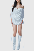 Flowering Girl Women Odruta Off Shoulder Draped Top in White