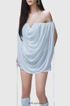 Flowering Girl Women Odruta Off Shoulder Draped Top in White
