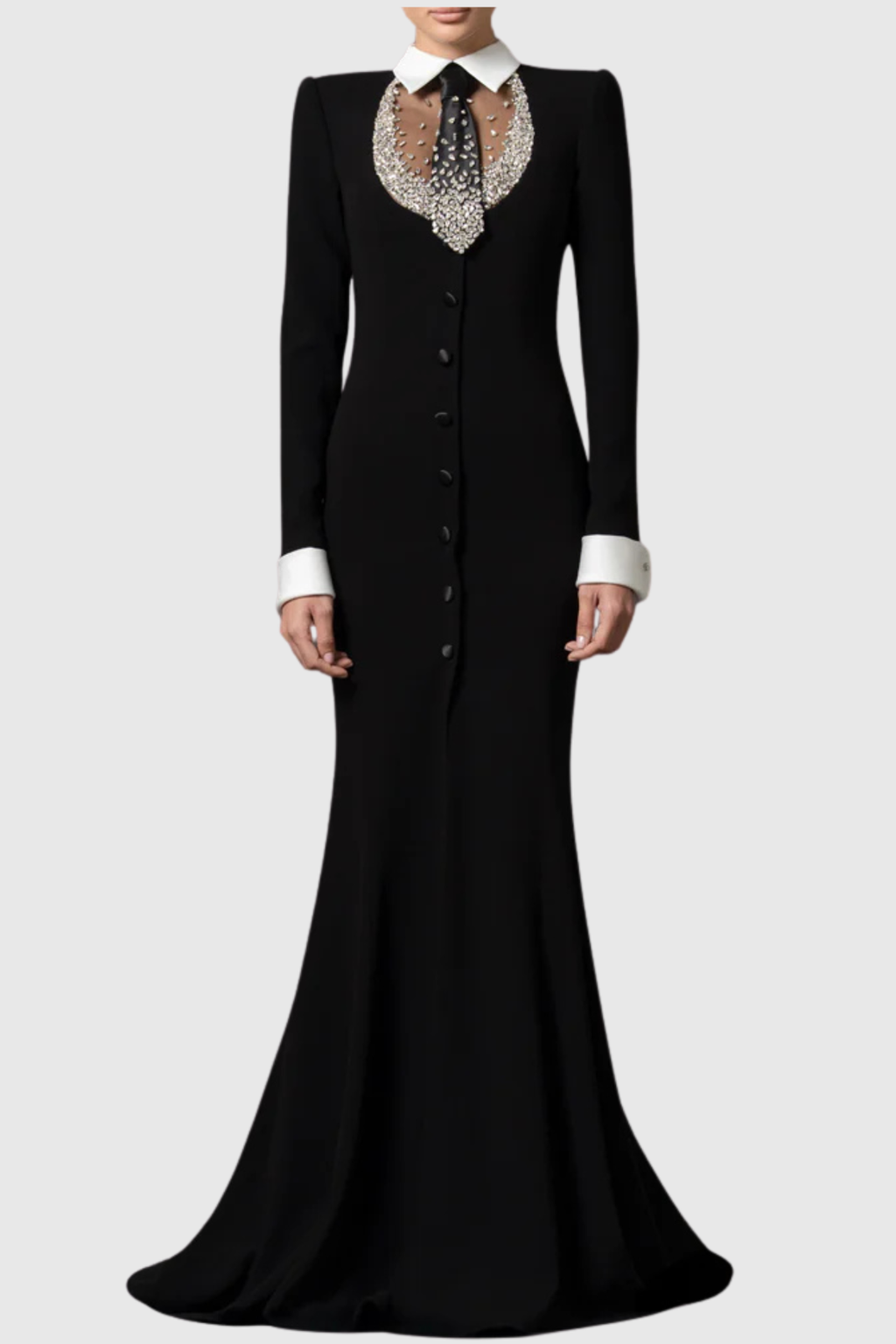 Flowering Girl Women lorraine Tie Crystal Embellished Maxi Dress - black