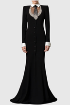 Flowering Girl Women lorraine Tie Crystal Embellished Maxi Dress - black