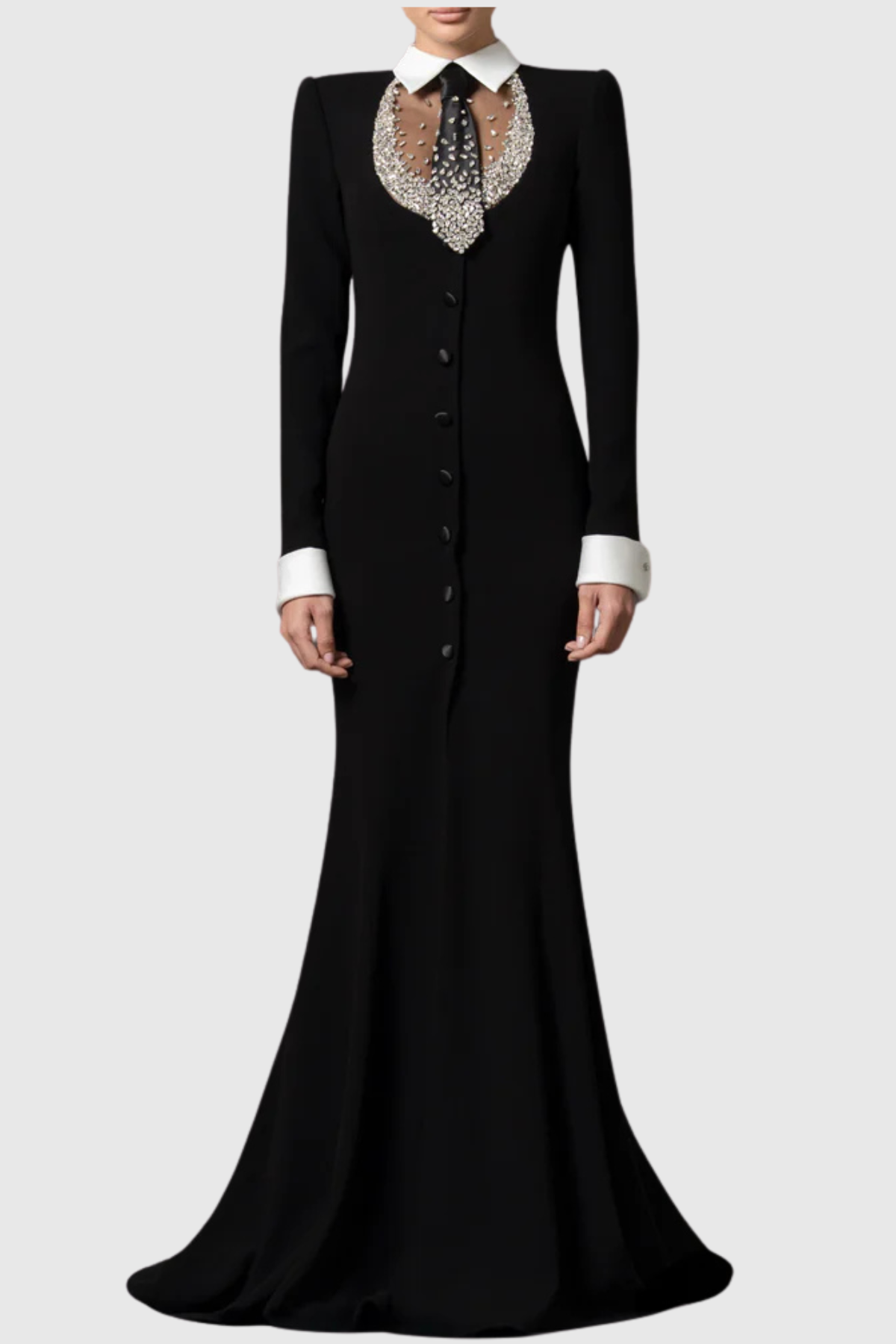 Flowering Girl Women lorraine Tie Crystal Embellished Maxi Dress - black