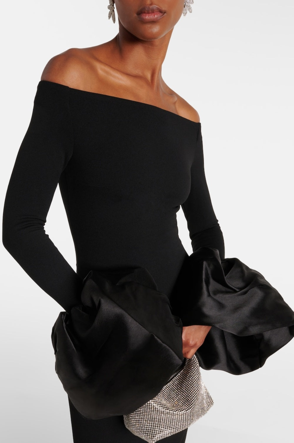 Flowering Girl Women Olindan Off Shoulder Maxi Dress in Black