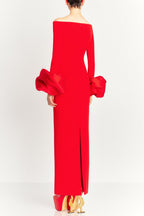 Flowering Girl Women Olindan Off Shoulder Maxi Dress - Red