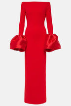 Flowering Girl Women Olindan Off Shoulder Maxi Dress - Red