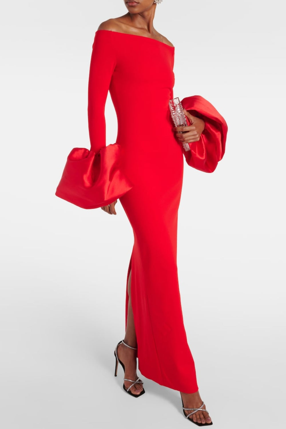 Flowering Girl Women Olindan Off Shoulder Maxi Dress in Red