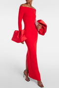Flowering Girl Women Olindan Off Shoulder Maxi Dress - Red