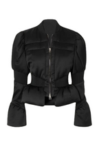 Flowering Girl Women Olive Padded Satin Peplum Jacket