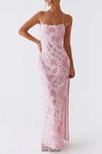 Ongus Floral Sequin Maxi Dress - Pink