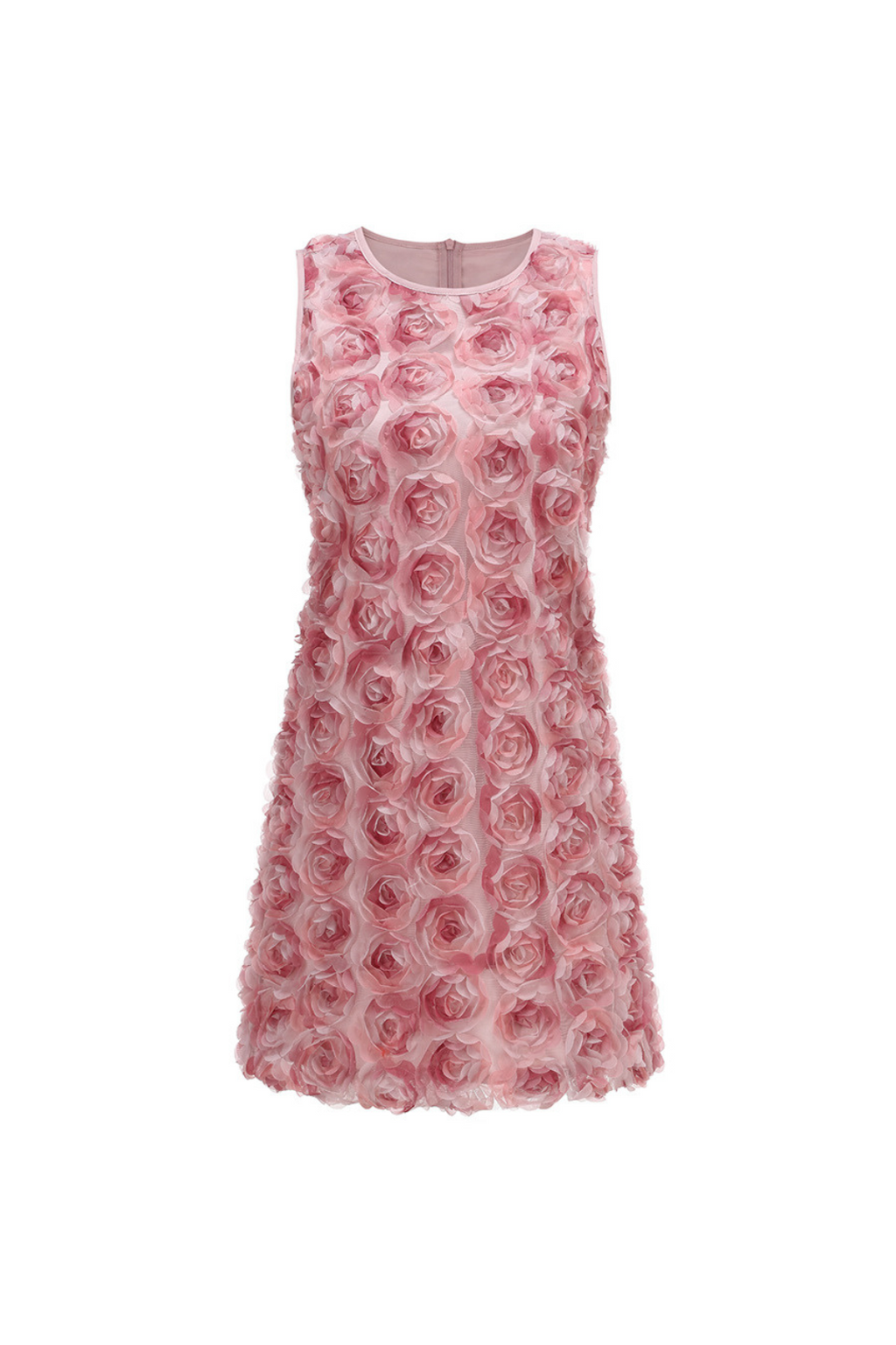 Sleeveless Flower Mini Dress In Pink