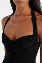 Ornan Halter Mesh Maxi Dress