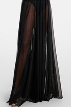 Ornan Halter Mesh Maxi Dress