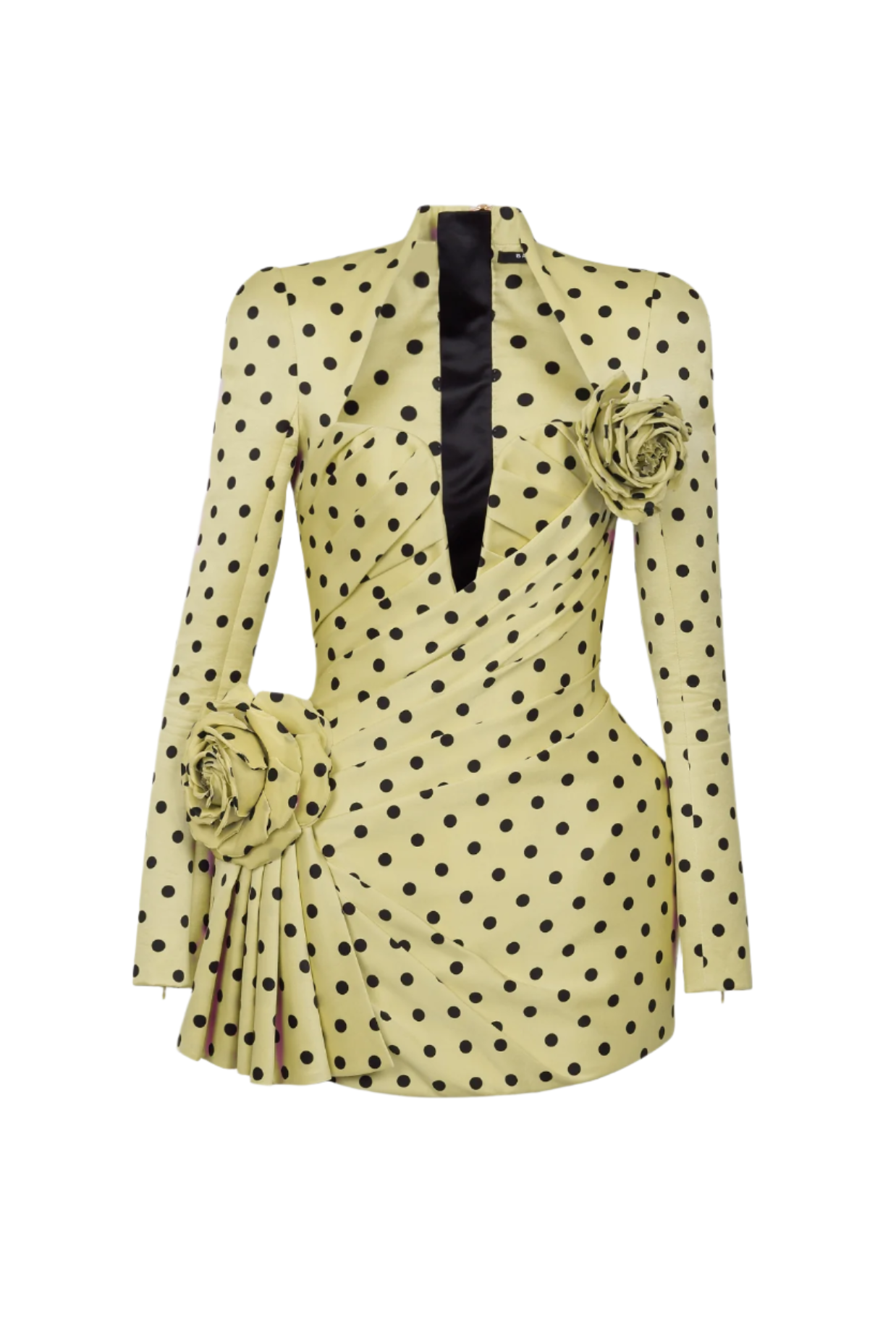Flowering Girl Women Ostelle Polka Dots Satin Mini Dress - Yellow