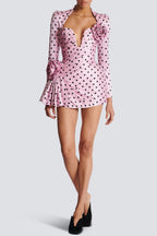 Flowering Girl Women Ostelle Polka Dots Satin Mini Dress