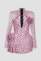 Flowering Girl Women Ostelle Polka Dots Satin Mini Dress