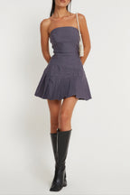 Payoda Bandeau Mini Dress In Dark Grey