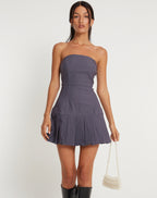Payoda Bandeau Mini Dress In Dark Grey