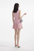 Flowering Girl Women Pink Boucle Tailored Mini Dress