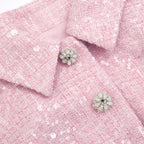 Flowering Girl Women Pink Boucle Tailored Mini Dress