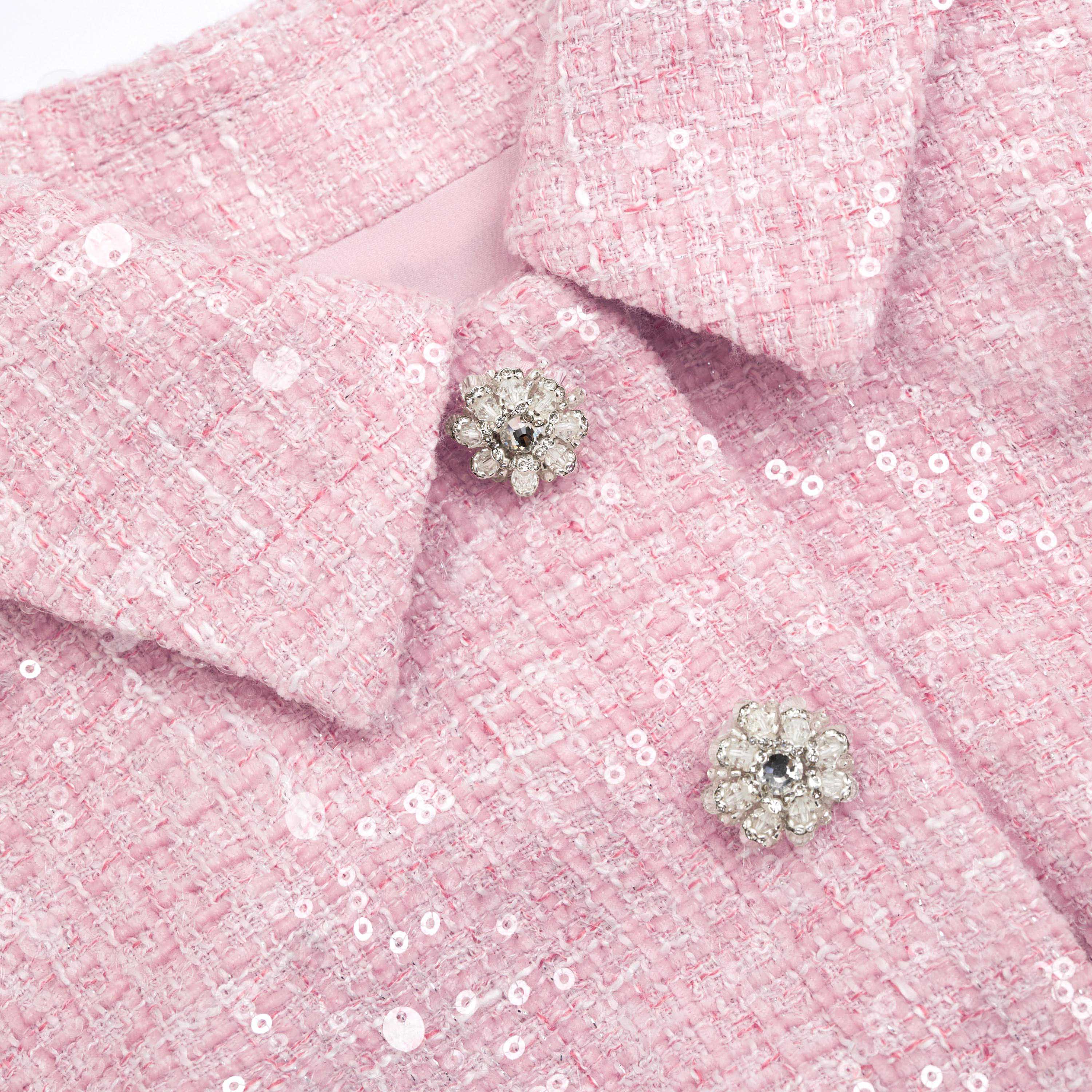 Flowering Girl Women Pink Boucle Tailored Mini Dress