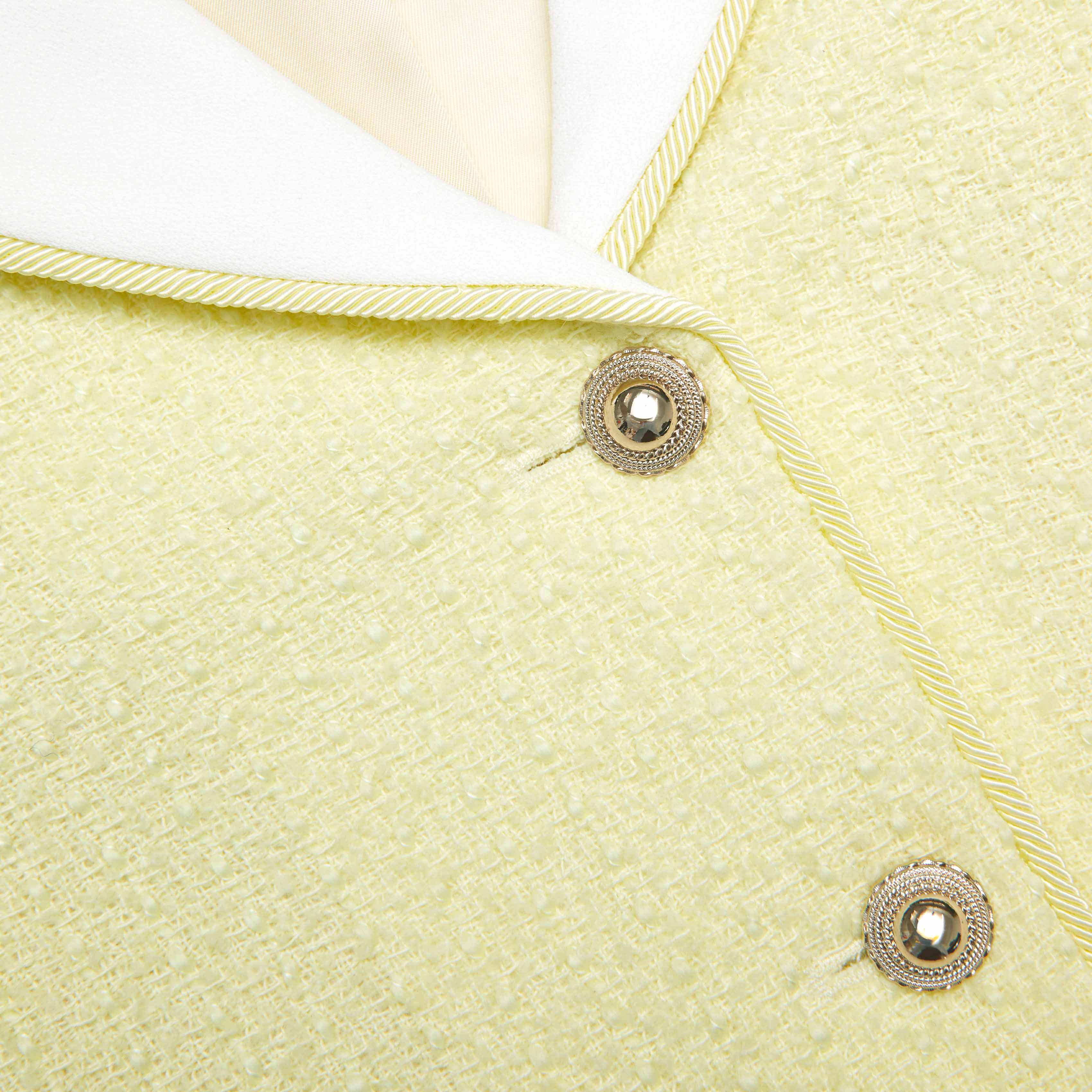 sigrid Boucle Contrast Collar Jacket in Yellow