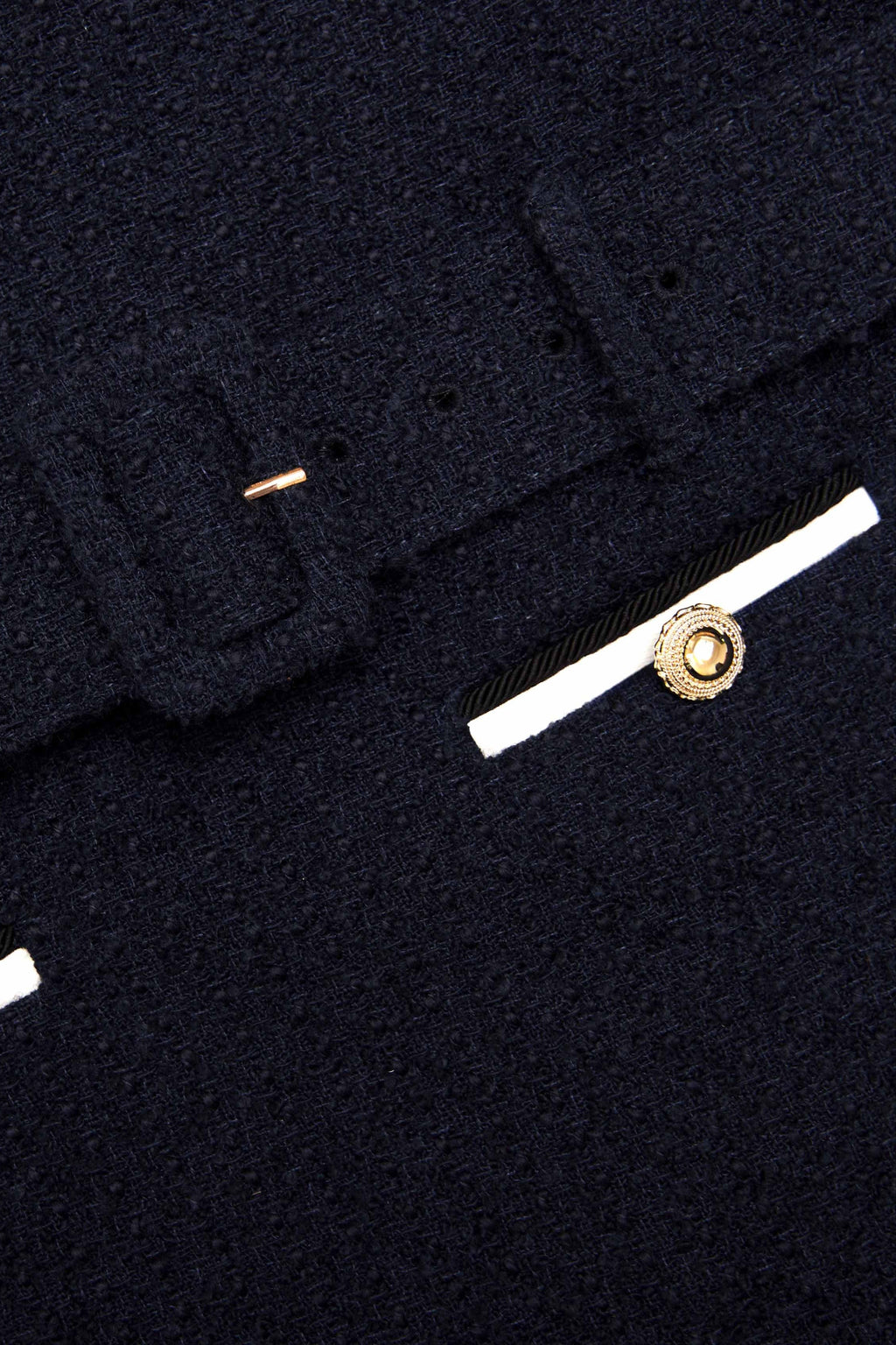 apphia Tweed low-rise pants set in navy blue