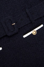 apphia Tweed low-rise pants set in navy blue