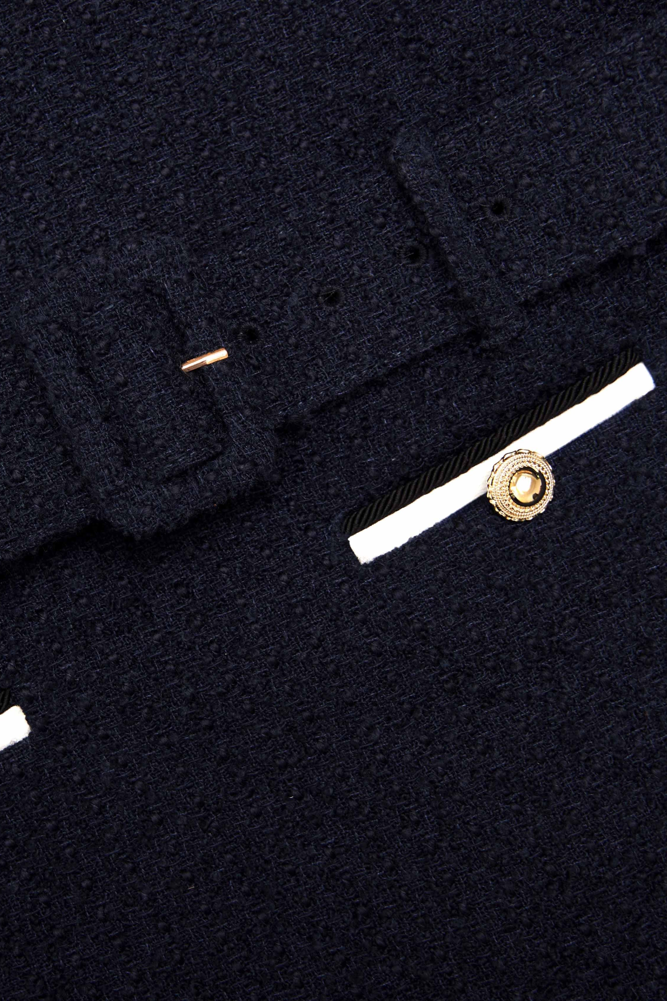 apphia Tweed low-rise pants set in navy blue