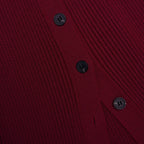 tiffany Burgundy Cut Out Rib Knit Midi Dress