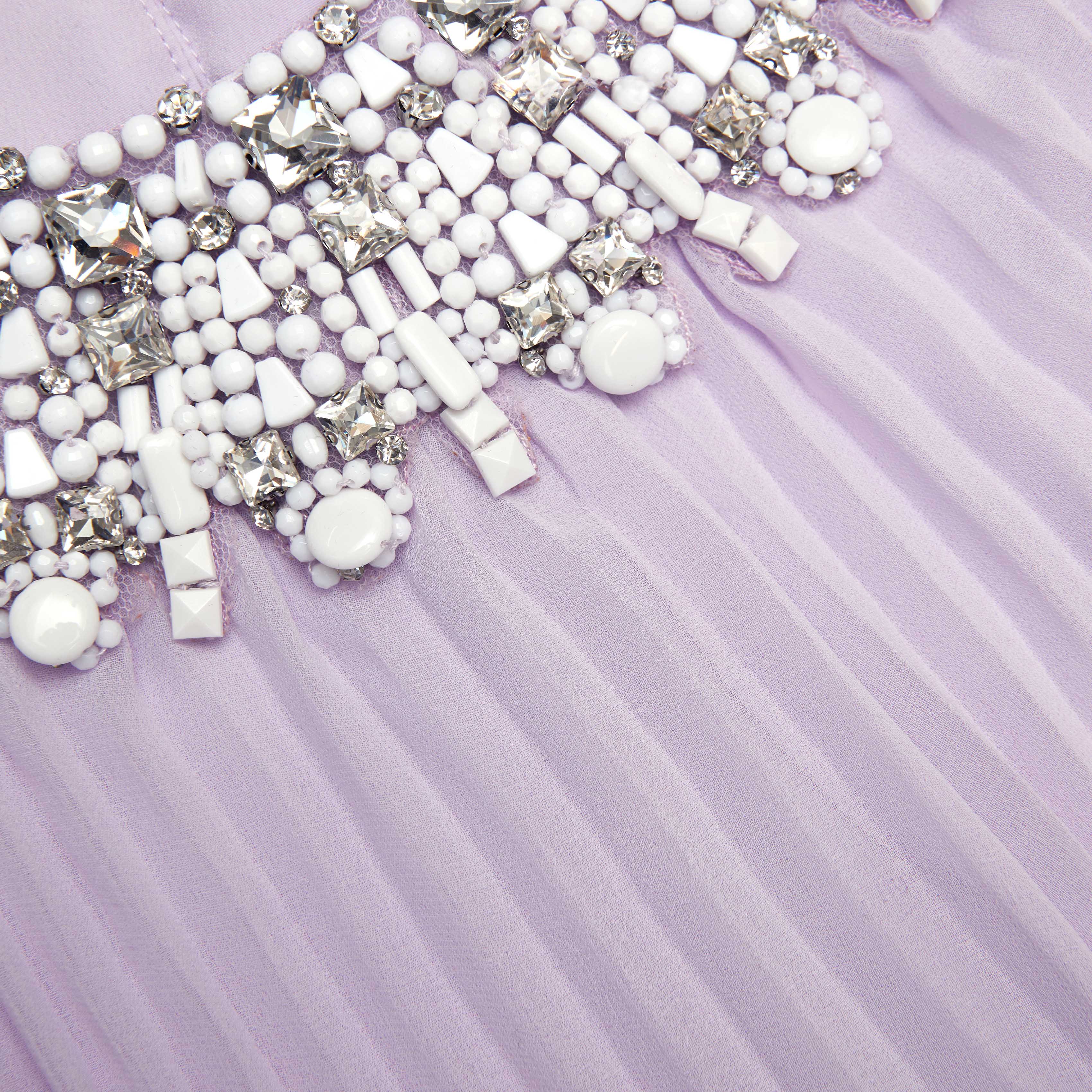 Flowering Girl Women Lilac Chiffon Feather Midi Dress