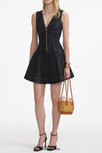 elizabeth Indigo Denim Mini Dress