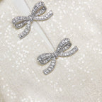 deirdre Cream Boucle Bow Mini Dress