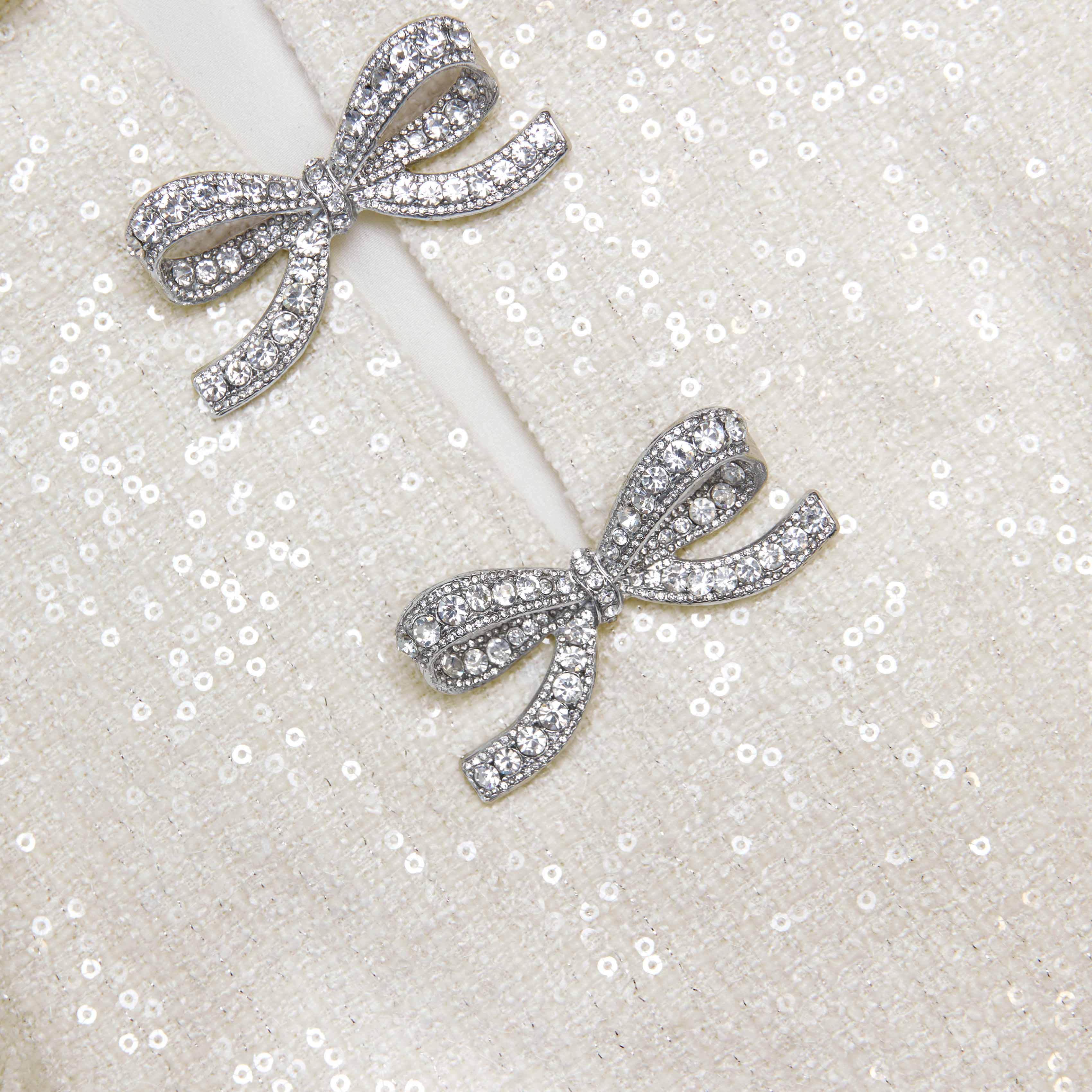 deirdre Cream Boucle Bow Mini Dress