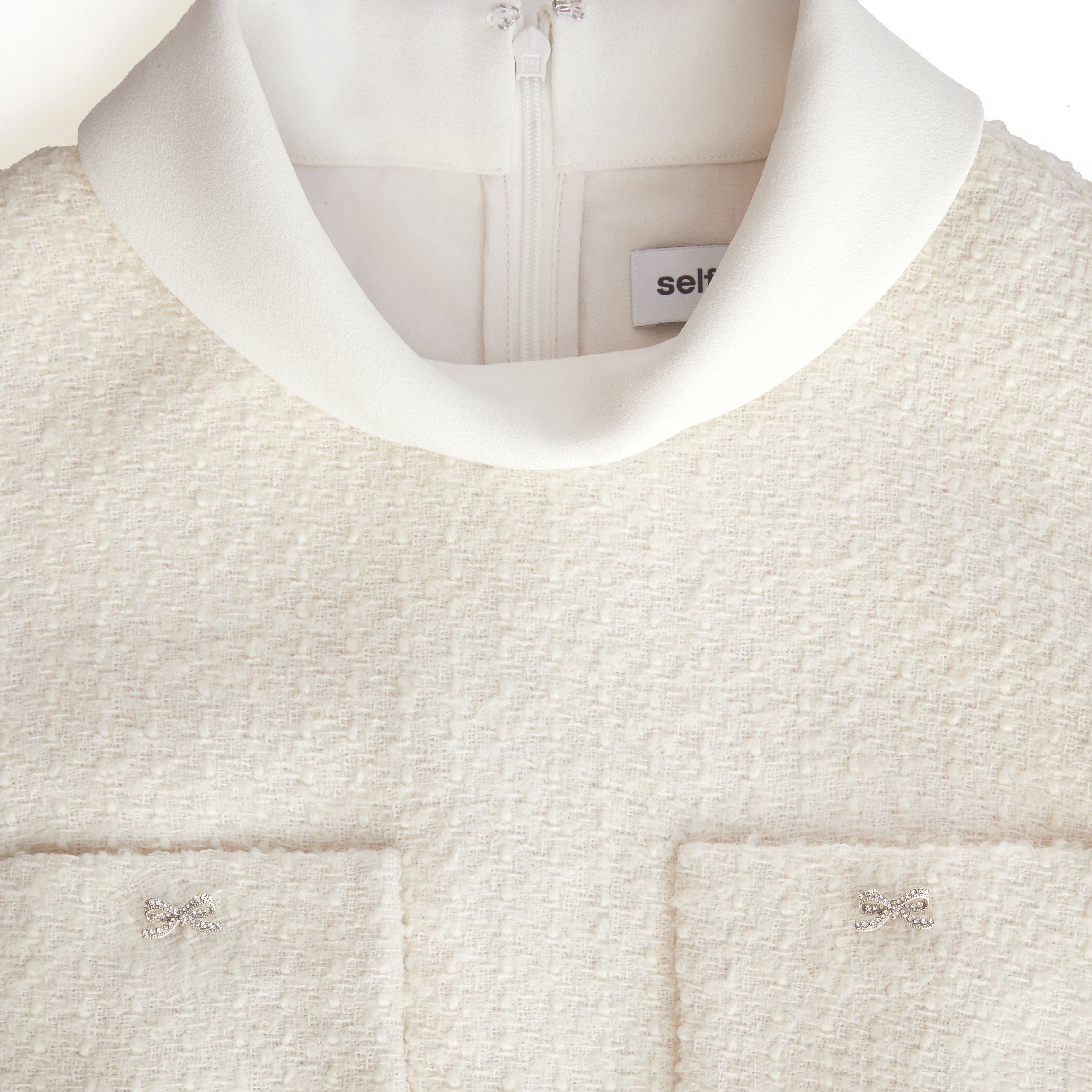 zoe Cream Boucle Sleeveless Midi Dress