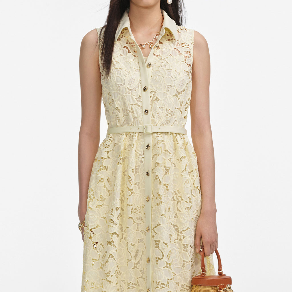 ingrid Yellow Lace Maxi Dress