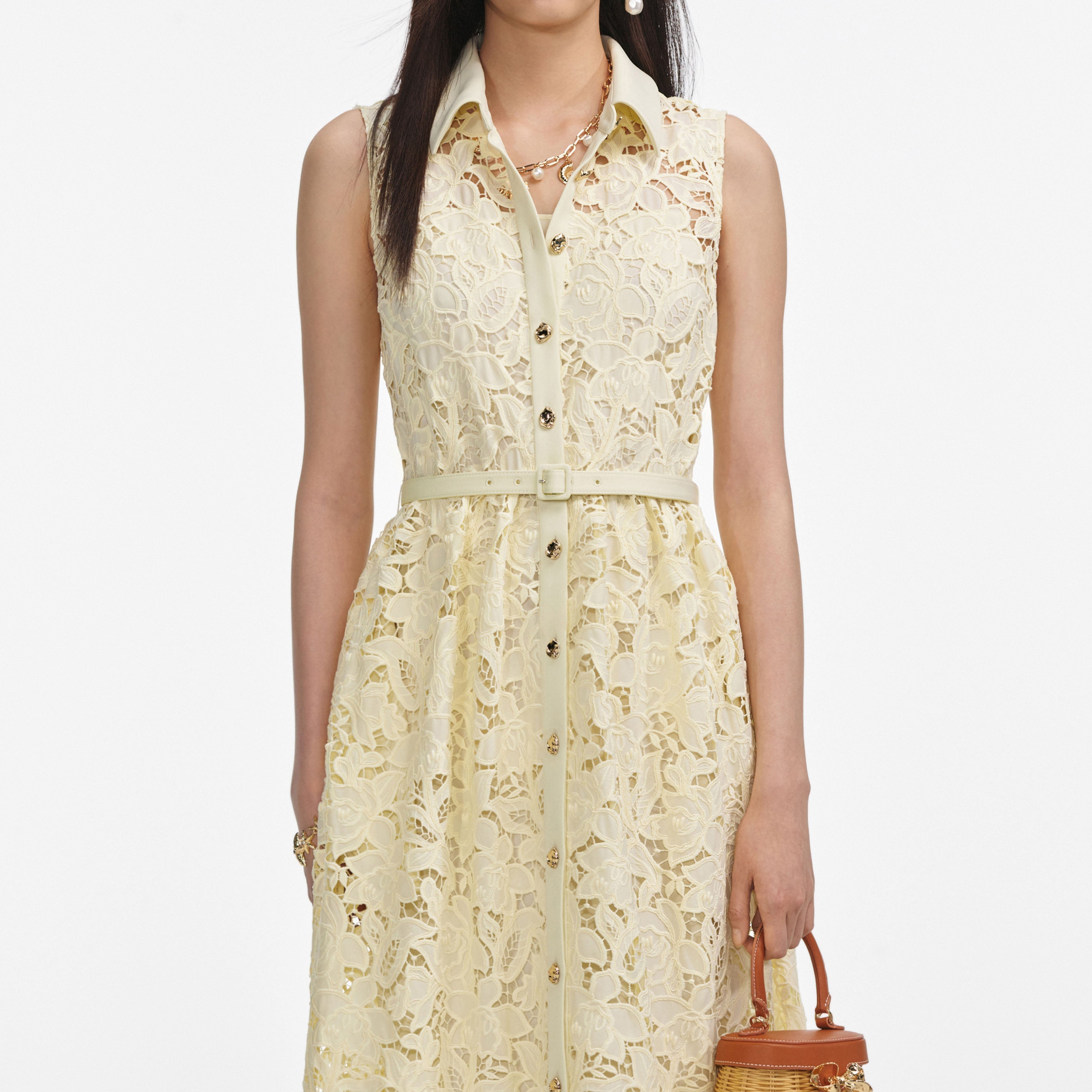ingrid Yellow Lace Maxi Dress