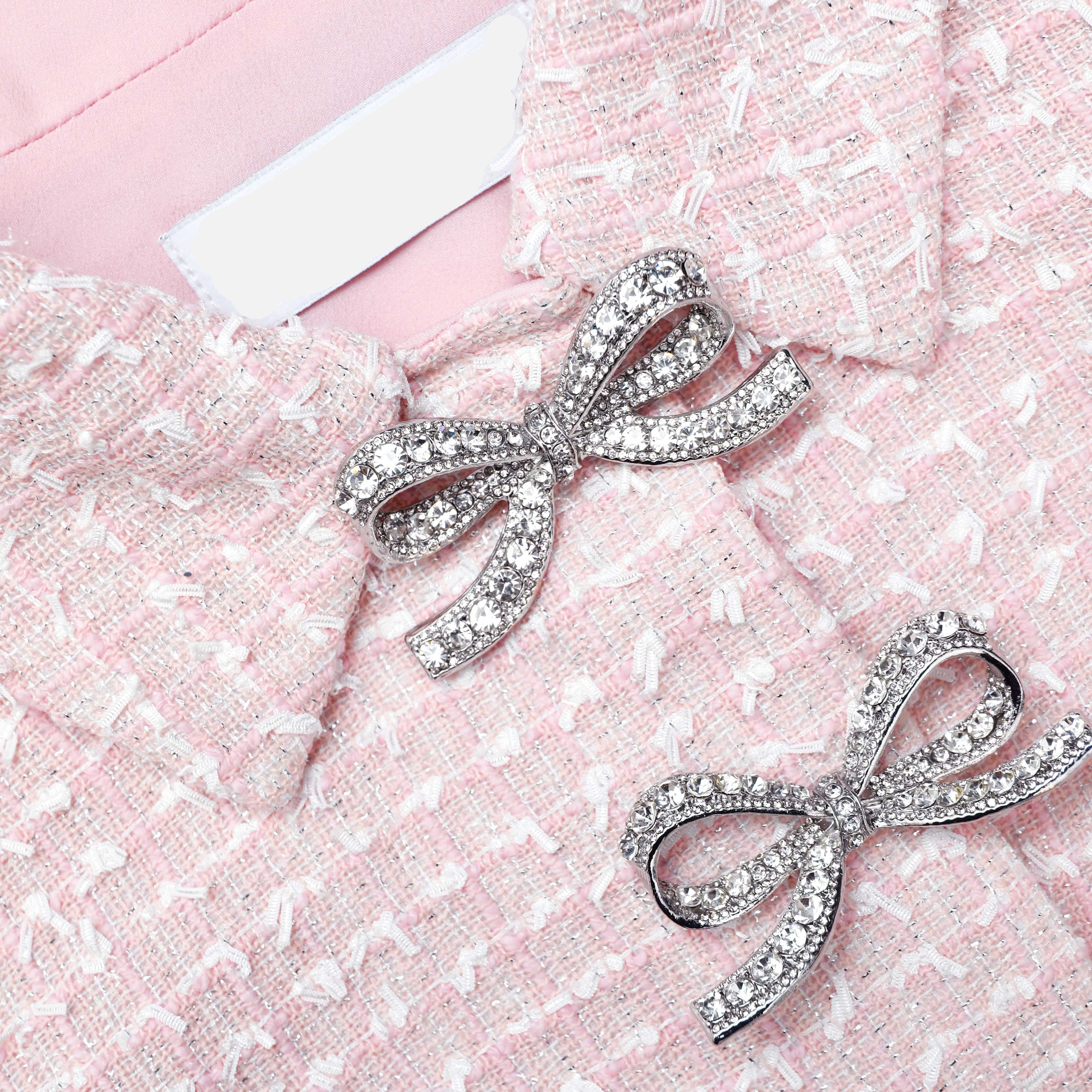 gill Pink Boucle Midi Dress