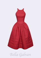 Flowering Girl Women Berry Bell-Shaped mini Dress in red