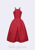 Flowering Girl Women Berry Bell-Shaped mini Dress in red