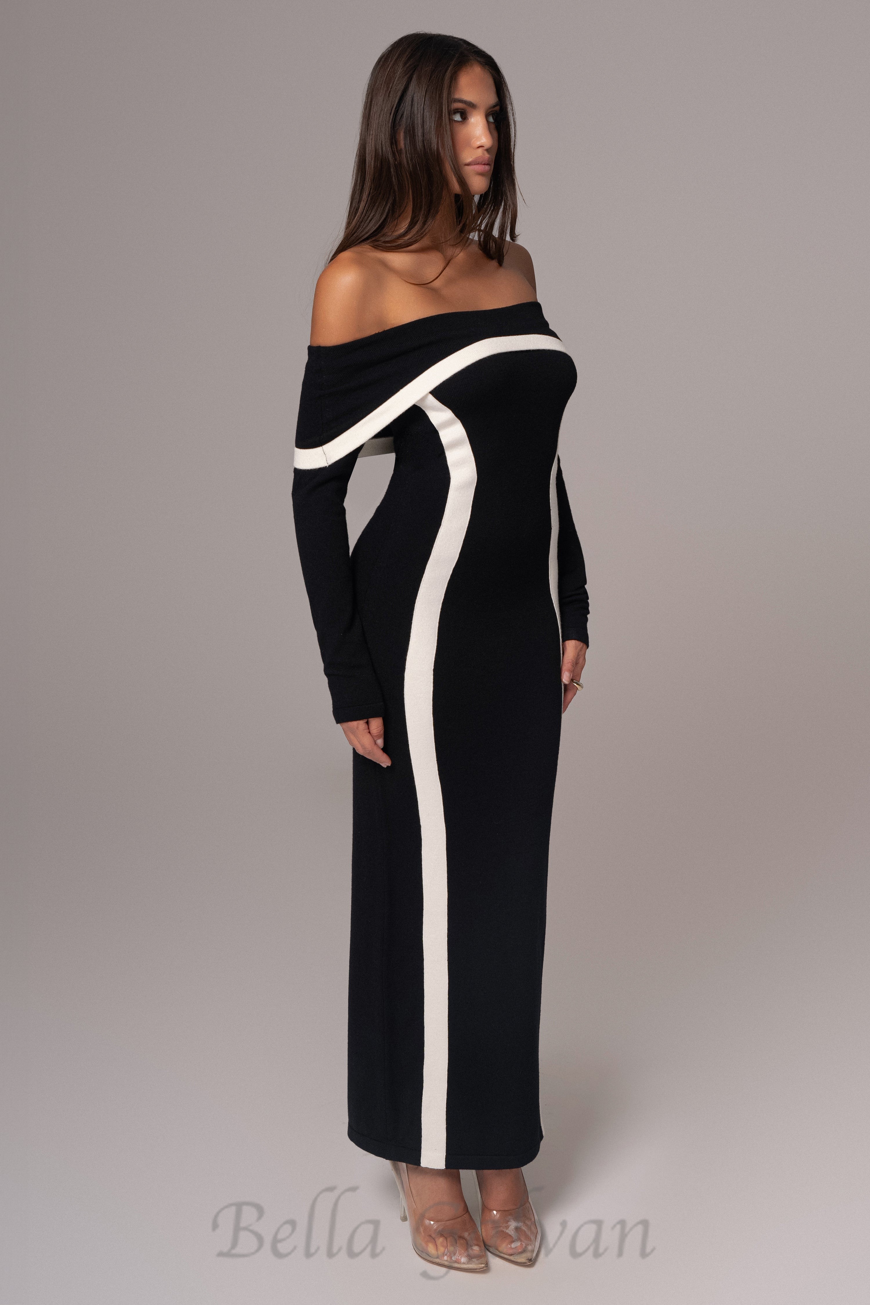 Flowering Girl Women Black Janet Off Shoulder Maxi Dress