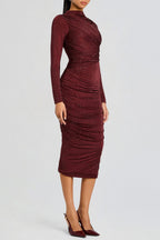 Flowering Girl Women Pallavi Crystal Embellished Ruched Midi Dress