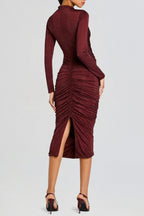 Flowering Girl Women Pallavi Crystal Embellished Ruched Midi Dress