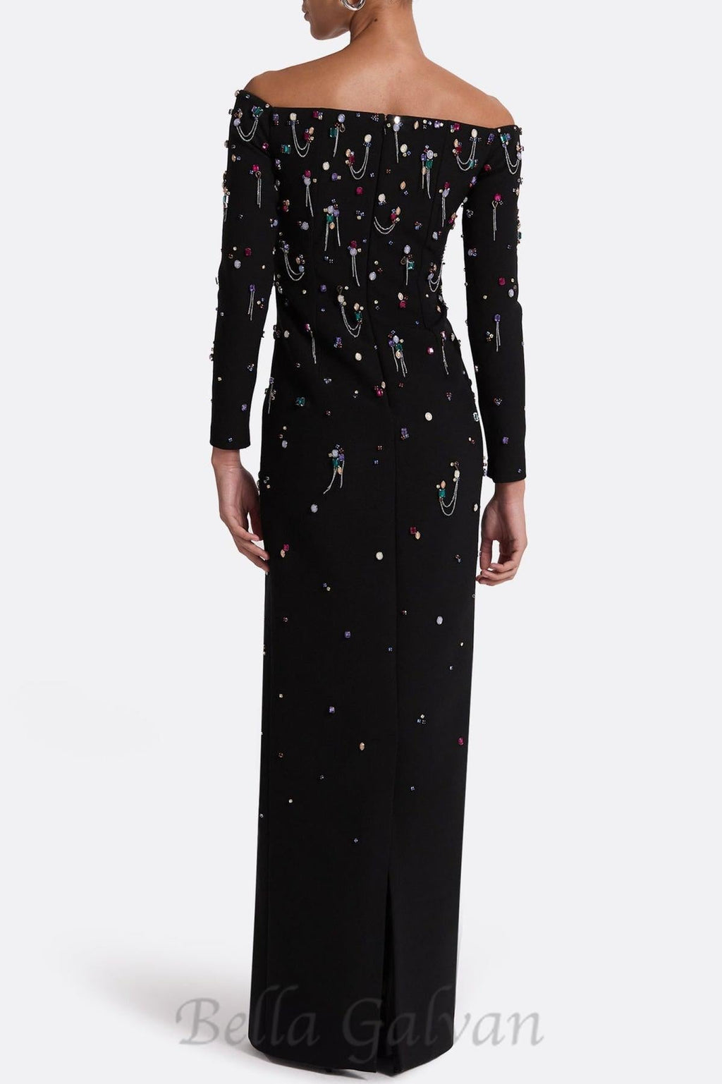 Flowering Girl Women Pamaria Diamante Embroidery Off Shoulder Maxi Dress