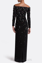 Flowering Girl Women Pamaria Diamante Embroidery Off Shoulder Maxi Dress