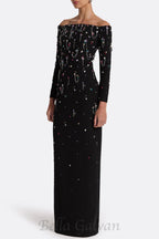 Flowering Girl Women Pamaria Diamante Embroidery Off Shoulder Maxi Dress