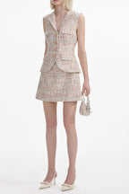 Pastel Boucle Tailored Mini Dress